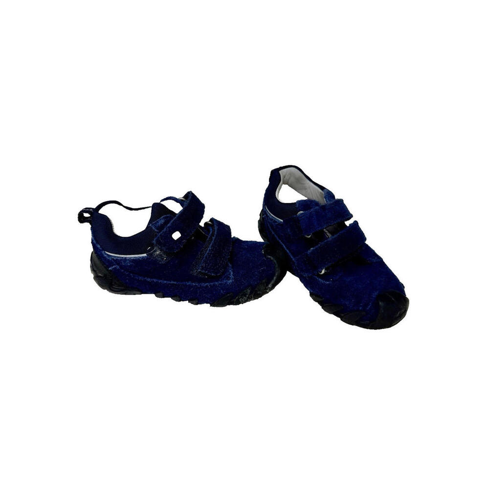 elefanten mittel shoe 22 navy suede 2 hook & loop fastener straps